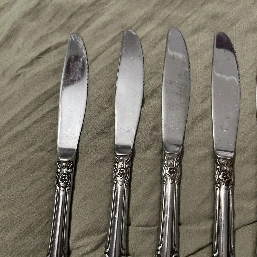GRANDE TRADITION 6 Dinner Knives 8 5/8 Lifetime Cutlery Stainless Japan Flatware